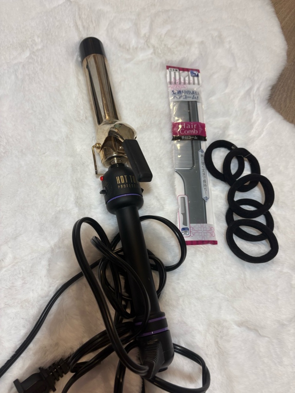 Hot Tools Professional Curling Iron with Comb and Hair Ties